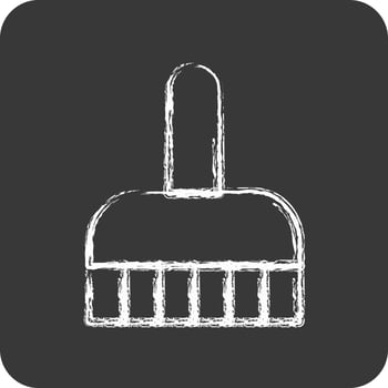 Icon Cleaning Brush. suitable for Kids symbol. chalk Style. simple design editable. design template vector