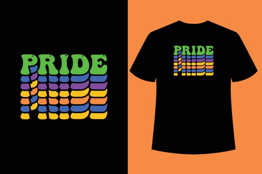 Pride Day Wavy retro typography t shirt design vector t shirt design typography t shirt design