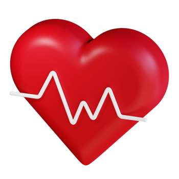 3d icon heart  isolated on transparent background png