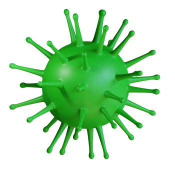 3d icon virus  isolated on transparent background png