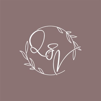 QV wedding initials monogram logo ideas vector