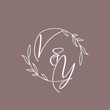 VY wedding initials monogram logo ideas vector