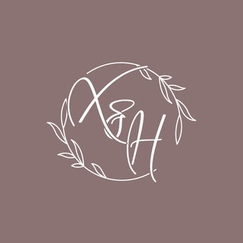 XH wedding initials monogram logo ideas vector