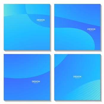 abstract squares set bright blue wave gradient background for business vector