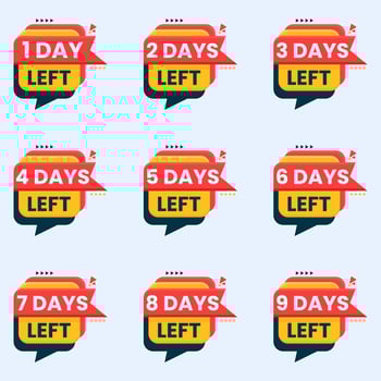 number of days left countdown for sale and promotion banner vector