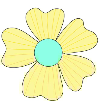 Freehand yellow wild flower vector
