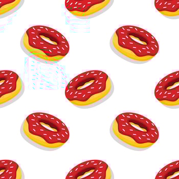 Donut seamless pattern background flat vector of fast food. Suitable for junk food design backgrounds, website, banner. Fat meal food template for restaurant menu.