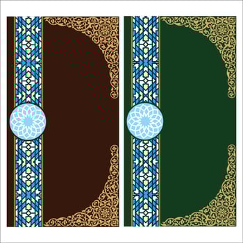 Islamic book cover, frames and borders, book covers vector