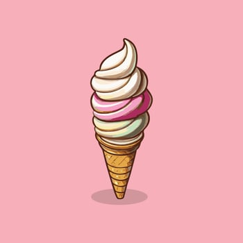 ice cream cartoon vector icon illustration dessert food icon concept isolated vector