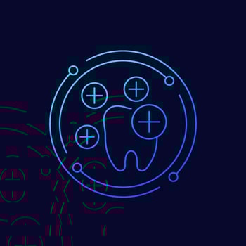 minerals for healthy teeth icon, linear design vector