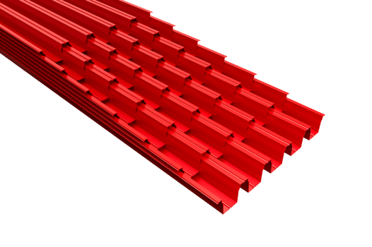 Sheet metal profile type, modern material for the roof of houses Metal tile isolated . Material for roof 3d illustration png