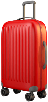 red suitcase travel accessories for vacation png