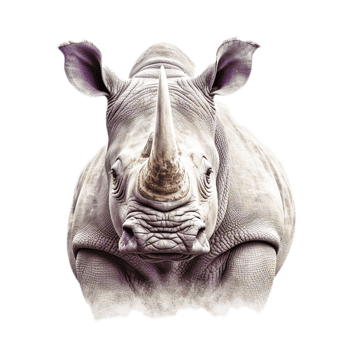 AI generative white rhinoceros png