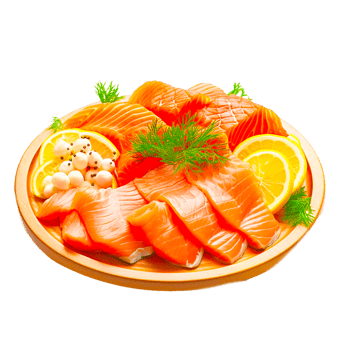 AI generative fresh salmon png