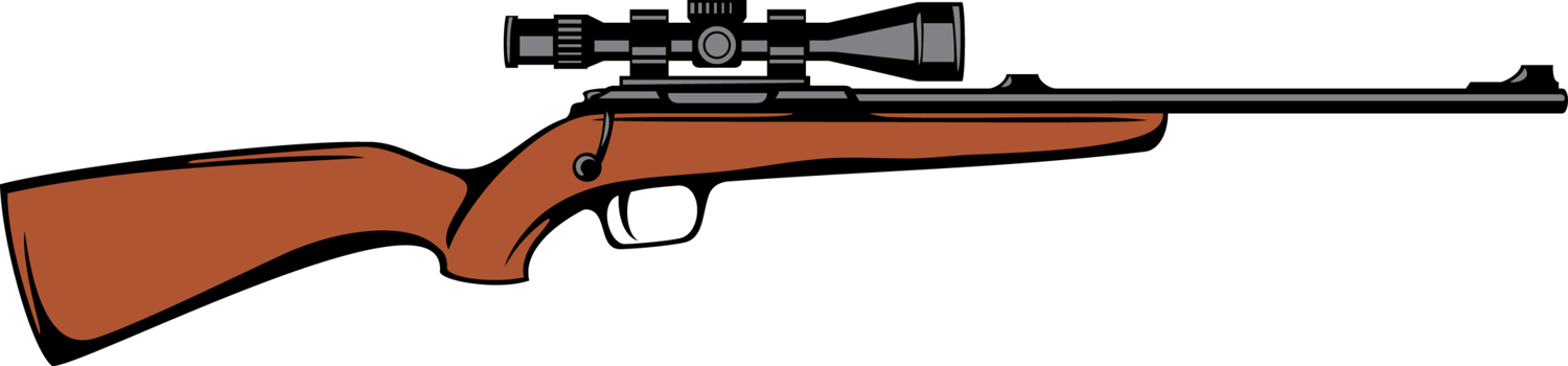 Hunting Rifle with Telescopic Sight. Sniper PNG Illustration.