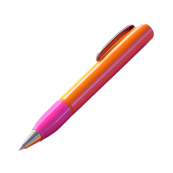 pen in 3D style trending color palette with png