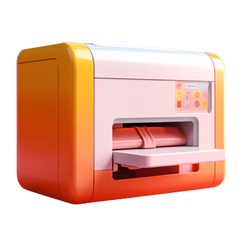 printer in 3D style trending color palette with png