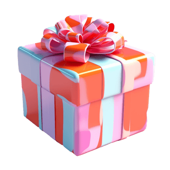 gift box in 3D style trending color palette with png