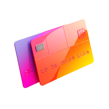 credit card in 3D style trending color palette with png