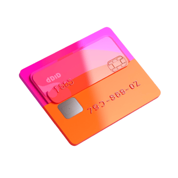 credit card in 3D style trending color palette with png