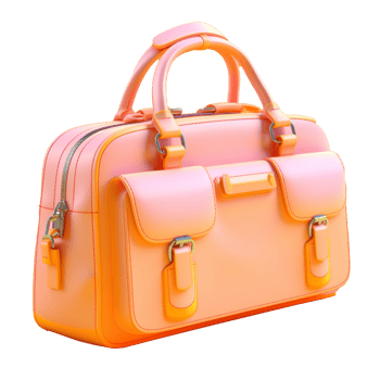 business bag in 3D style trending color palette with png