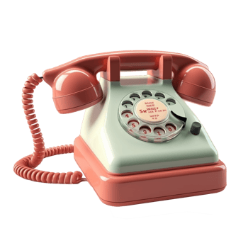 vintage telephone in 3D style trending color palette with png