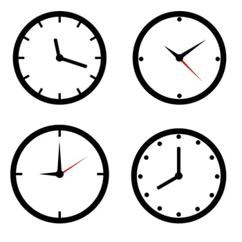 Set of Wall Clock Icon vector
