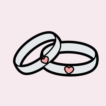 Silver wedding ring vector