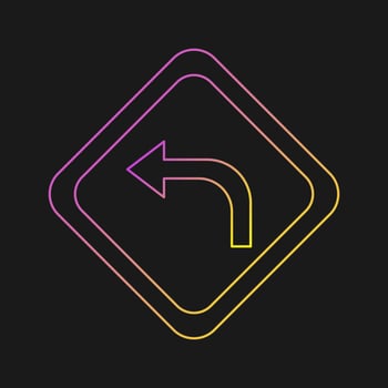 Left Turn Vector Icon