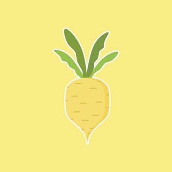 turnip flat design vector illustration