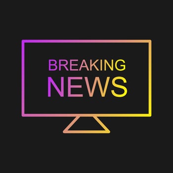 Breaking News on TV Vector Icon