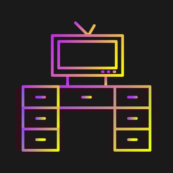 Television Set with Vector Icon