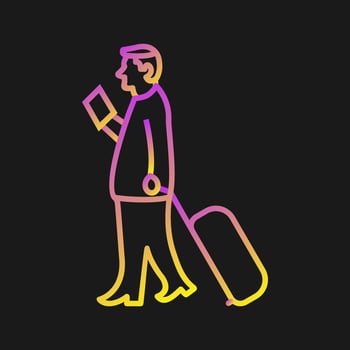 Walking with Luggage Vector Icon