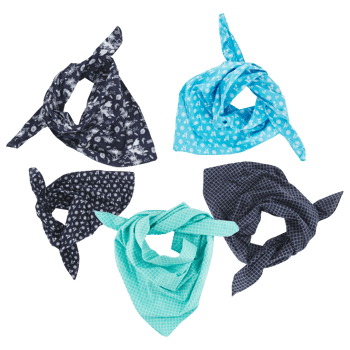 Set of scarf, apron, napkin with cut out isolated on transparent background png