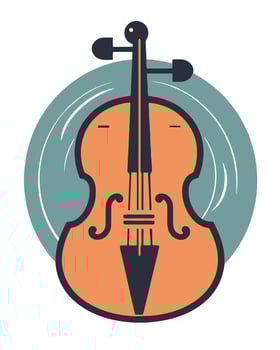 cartoon violin illustration vector