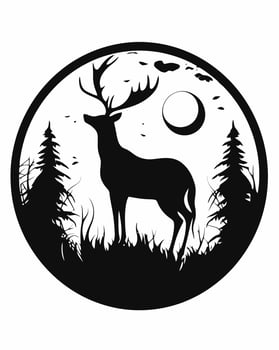 black and deer logo vector