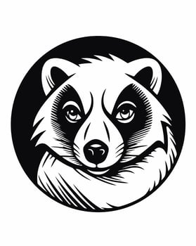 cartoon raccoon face vector