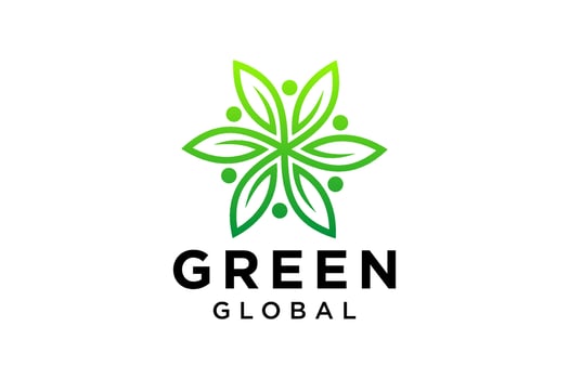 Green Leaf eco organic Logo design vector template.