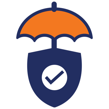 umbrella icon blue and orange flat icon png