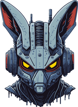 Robot Rabbit Head Cartoon with png