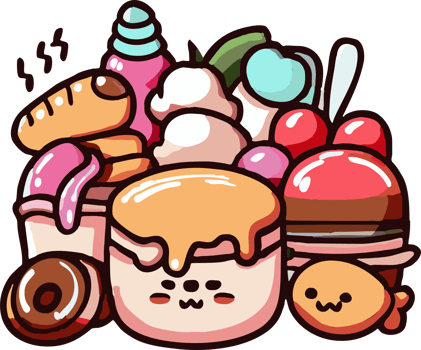 Cute foods png graphic clipart design