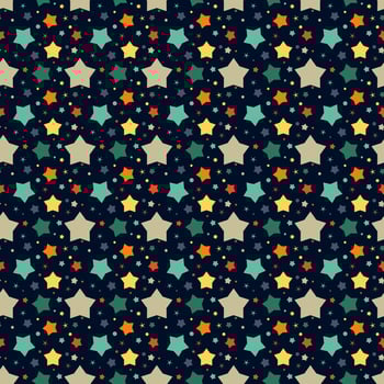 Seamless stars pattern on dark background. Star vector illustration