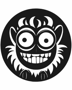 creature wearing tiki mask vector