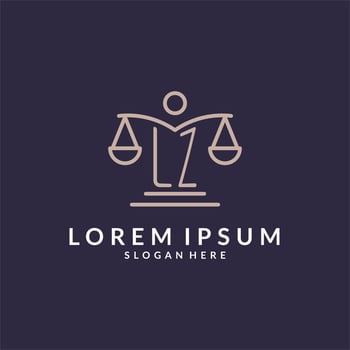 LZ initials combined with the scales of justice icon, design inspiration for law firms in a modern and luxurious style vector