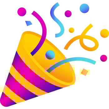 party popper emoticon face vector