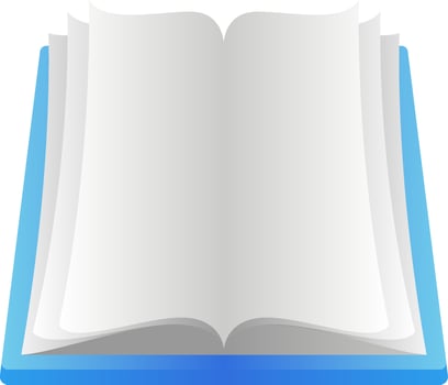 Open book vector illustration set. Simple blue open book icon vector. Blue open book for symbol education, school, study, student and library. Back to school stationery design graphic resource