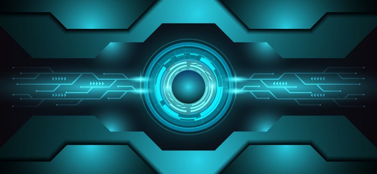 abstract Hi-tech futuristic dimension technology electronic circuit dark green background  background vector illustratio