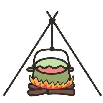 Hand drawn Camping elements png