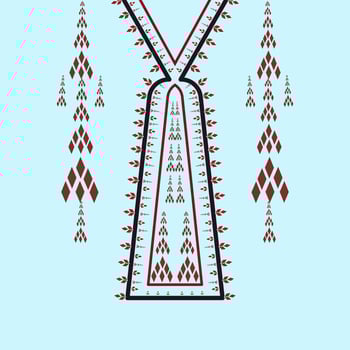 Traditional geometric ethnic embroidered neckline for dress and clothe design vector
