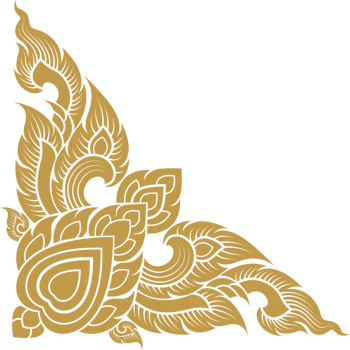 Gold corner art, asian buddhism temple png file for decoration